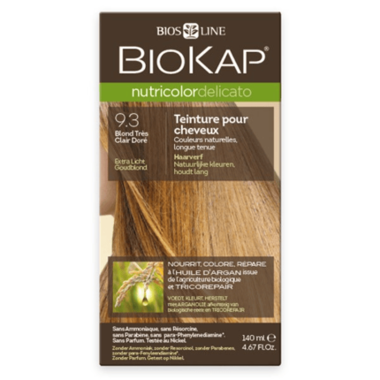 BIOKAP NUTRICOLOR DELICATO N° 9.3 BLOND TRES CLAIR DORE - 140 ML