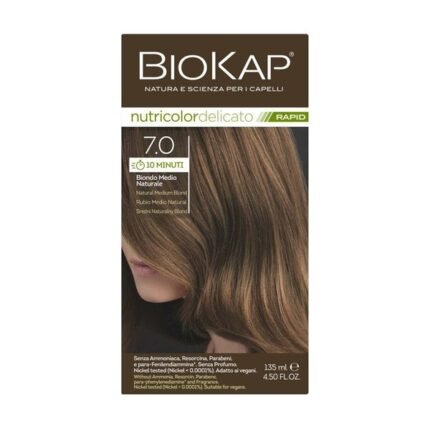 BIOKAP NUTRICOLOR DELICATO RAPID N° 7.0 BLOND MOYEN NATUREL - 135 ML