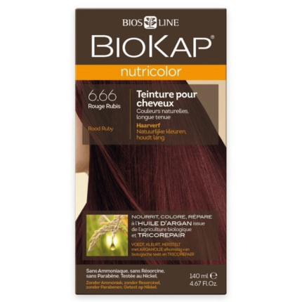 BIOKAP NUTRICOLOR N° 6.66 ROUGE RUBIS - 140 ML