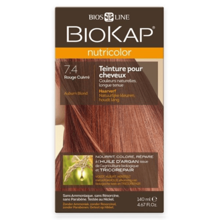 BIOKAP NUTRICOLOR N° 7.4 ROUGE CUIVRE - 140 ML