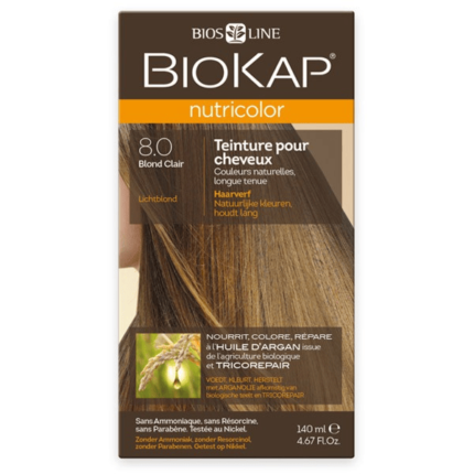 BIOKAP NUTRICOLOR N° 8.0 BLOND CLAIR - 140 ML