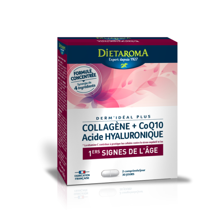 DIETAROMA DERM'IDEAL+COLLAGENE+Q10+ACIDE HYALURONIQUE - 60 COMPRIMES – Image 1
