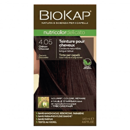 BIOKAP NUTRICOLOR DELICATO N° 4.05 CHATAIN CHOCOLAT - 140 ML