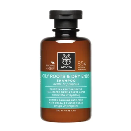 APIVITA SHAMPOOING EQUILIBRANT ORTIE & PROPOLIS RACINES GRASSES POINTES SECHES – 250 ML