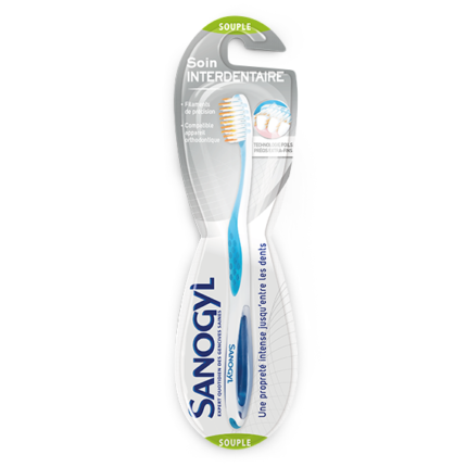 SANOGYL BROSSE A DENTS INTERDENTAIRE SOUPLE ROSE,BLEU,VERT
