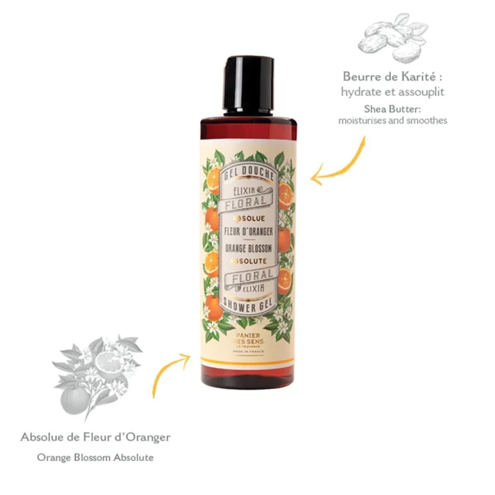 PANIER DES SENS GEL DOUCHE HUILE ESSENTIELLE FLEUR D'ORANGER - 250 ML – Image 3