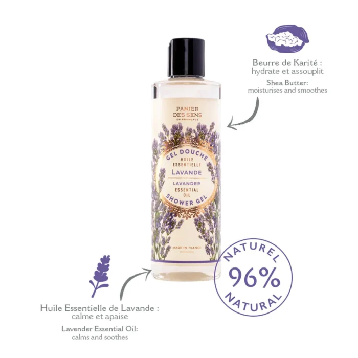 PANIER DES SENS GEL DOUCHE HUILE ESSENTIELLE LAVANDE – 250 ML – Image 3