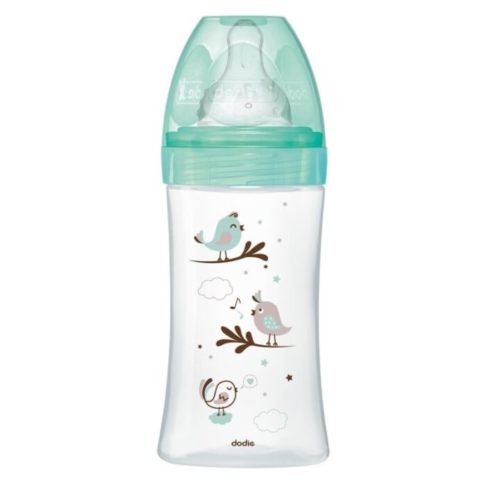 DODIE BIB INI+ VERRE VERT OISEAUX 0-6M TET RONDE 3 VIT D2 – 270 ML – Image 1