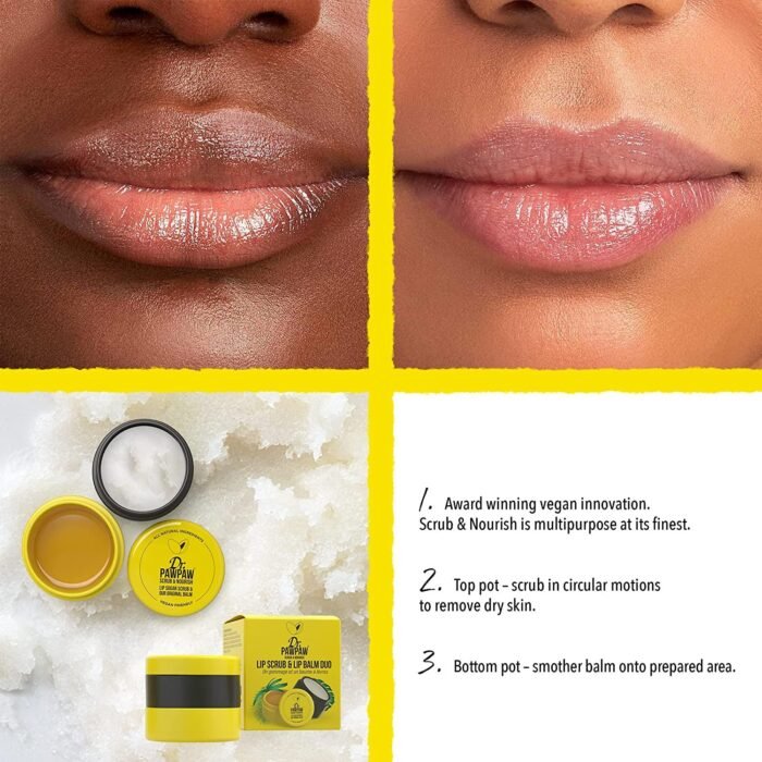 DR PAWPAW DUO GOMMAGE ET BAUME LEVRES - 16 G – Image 3