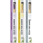 DENTI-SMILE BROSSE A DENTS BAMBOU SOUPLE GRIS/JAUNE/VIOLET