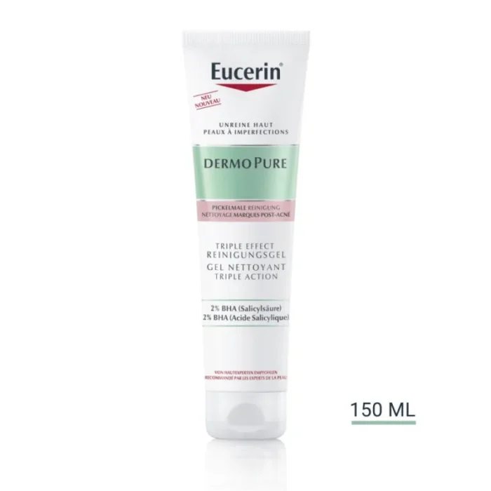 EUCERIN DERMO PURE GEL NETTOYANT TRIPLE ACTION - 150 ML – Image 1