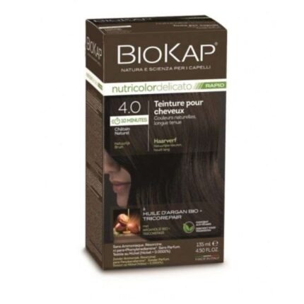BIOKAP NUTRICOLOR DELICATO RAPID N°4.0 CHATAIN NATUREL – 135 ML